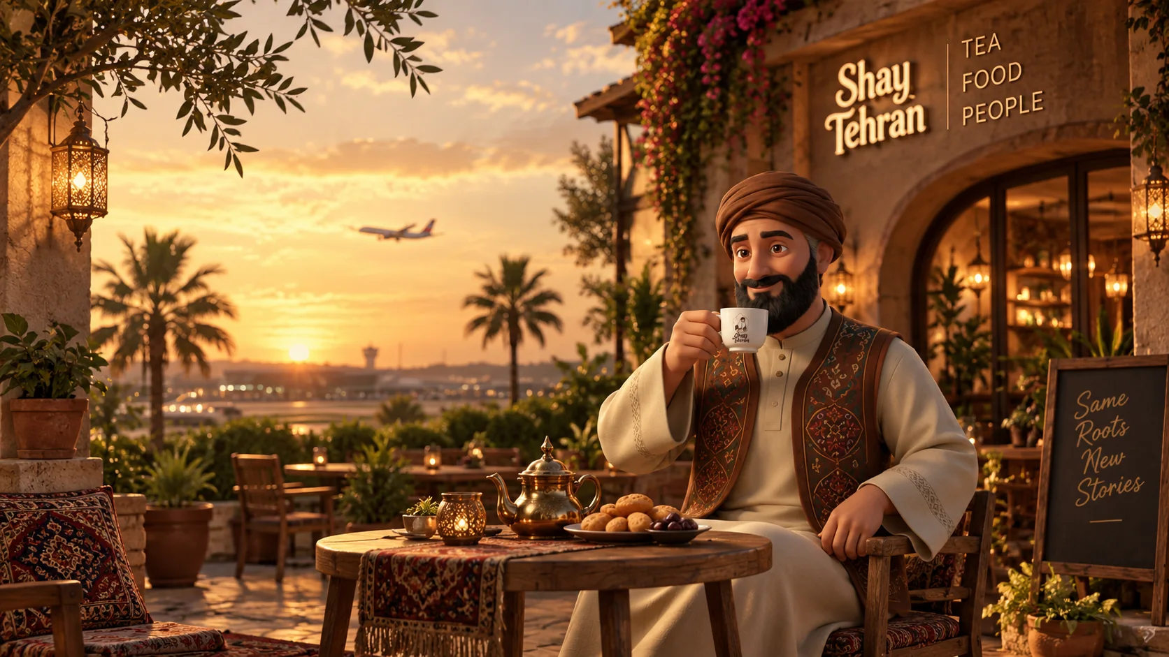 Shay Tehran host welcoming guests to tea